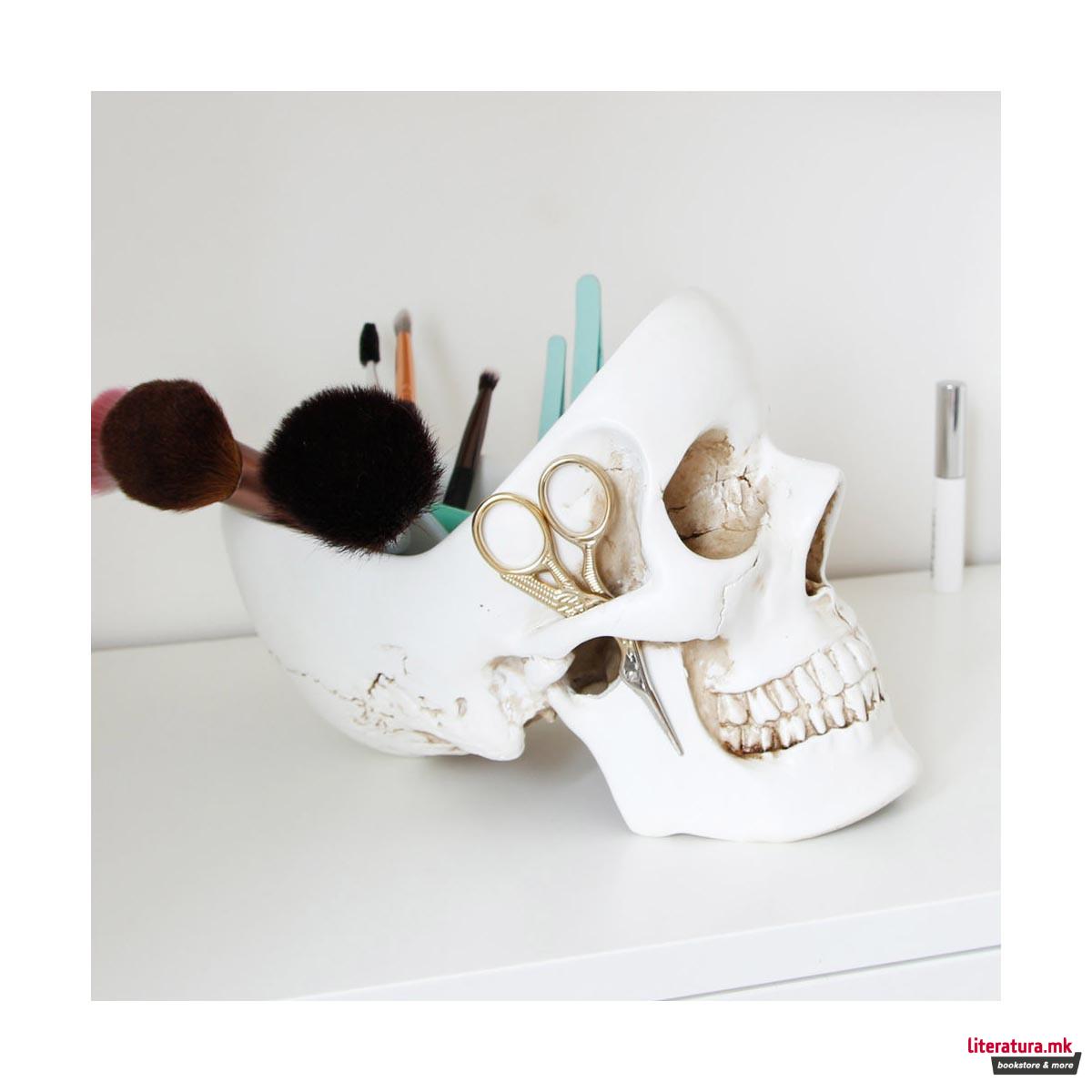 Организер за биро, Skull Tidy, бел 