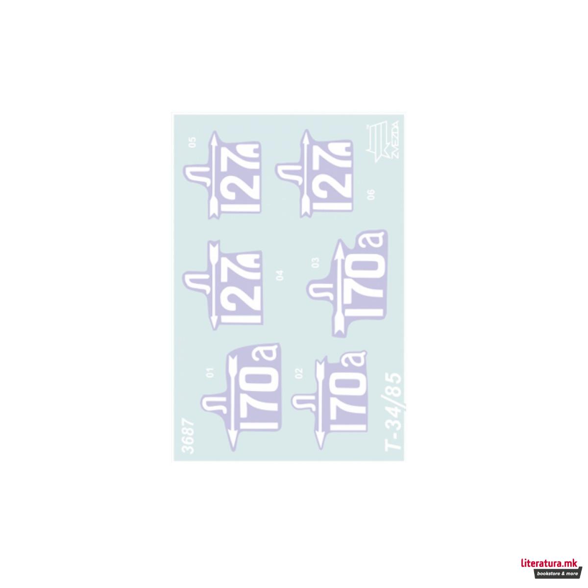 Макета, Soviet medium tank T-34/85, 296 парчиња, 1:35 