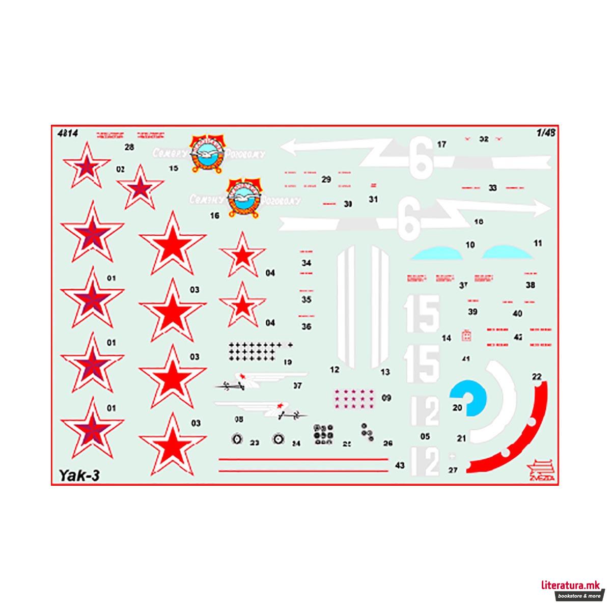 Макета, Soviet fighter Yak-3, 127 парчиња, 1:48 