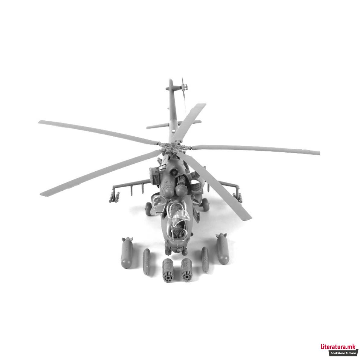 Макета, Soviet attack helicopter MI-24V/VP Hind E, 270 парчиња, 1:72 