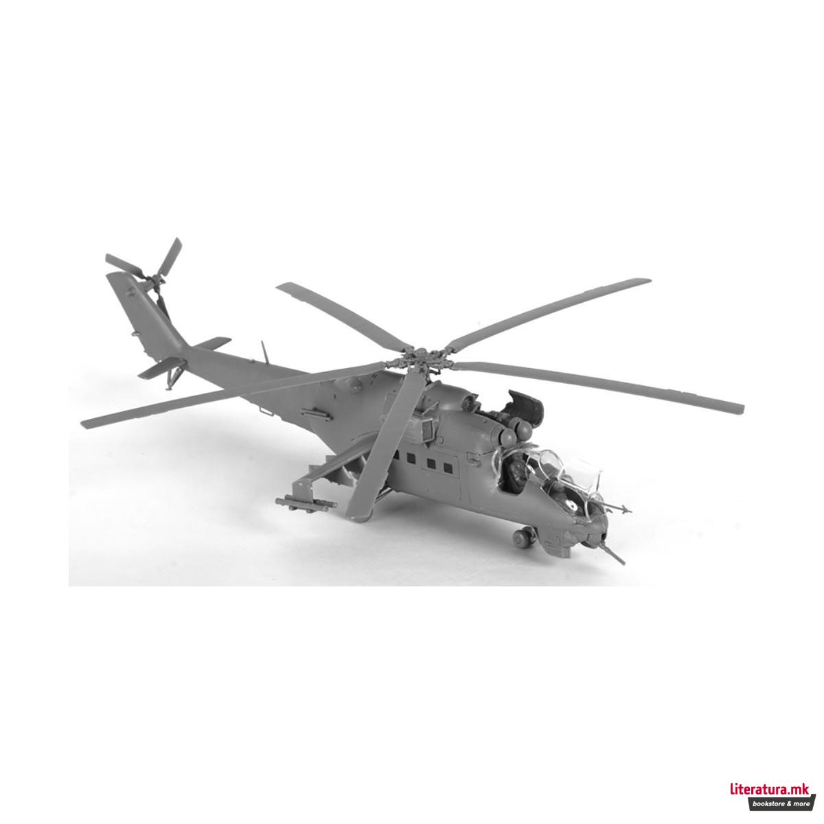 Макета, Soviet attack helicopter MI-24V/VP Hind E, 270 парчиња, 1:72 