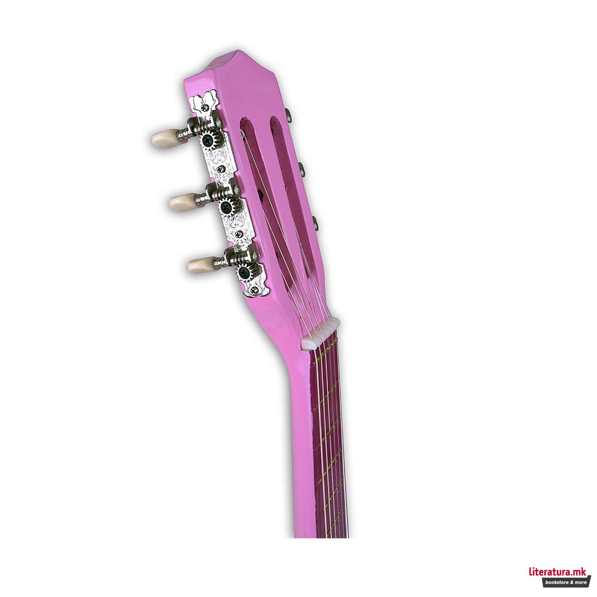 Дрвена гитара со ремен, iGirl, Wooden Guitar, 75 цм 