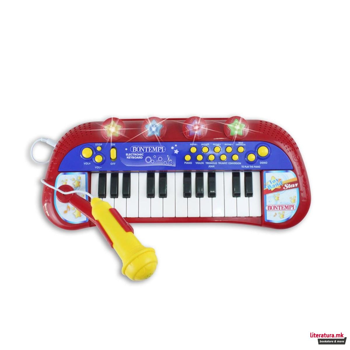 Електронска клавијатура со столче и микрофон, iPlay, Electronic Keyboard, 24 клавиши 