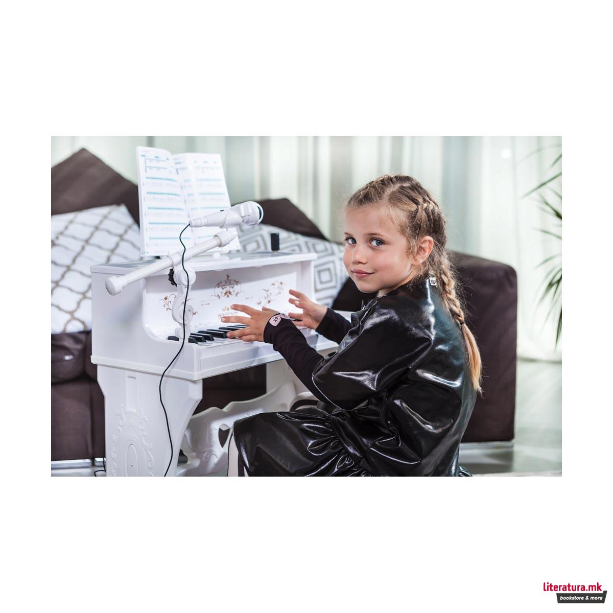 Електронско пијано со столче и микрофон, Toy Band, Upright Electronic Piano, 37 клавиши 