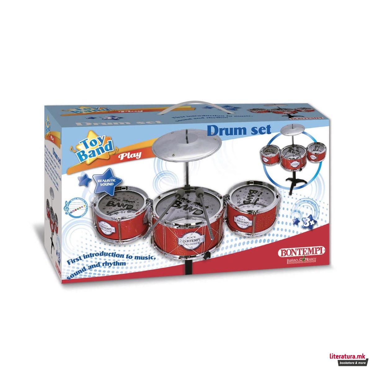 Сет тапани, Drum Set, 4 елементи, црвени 