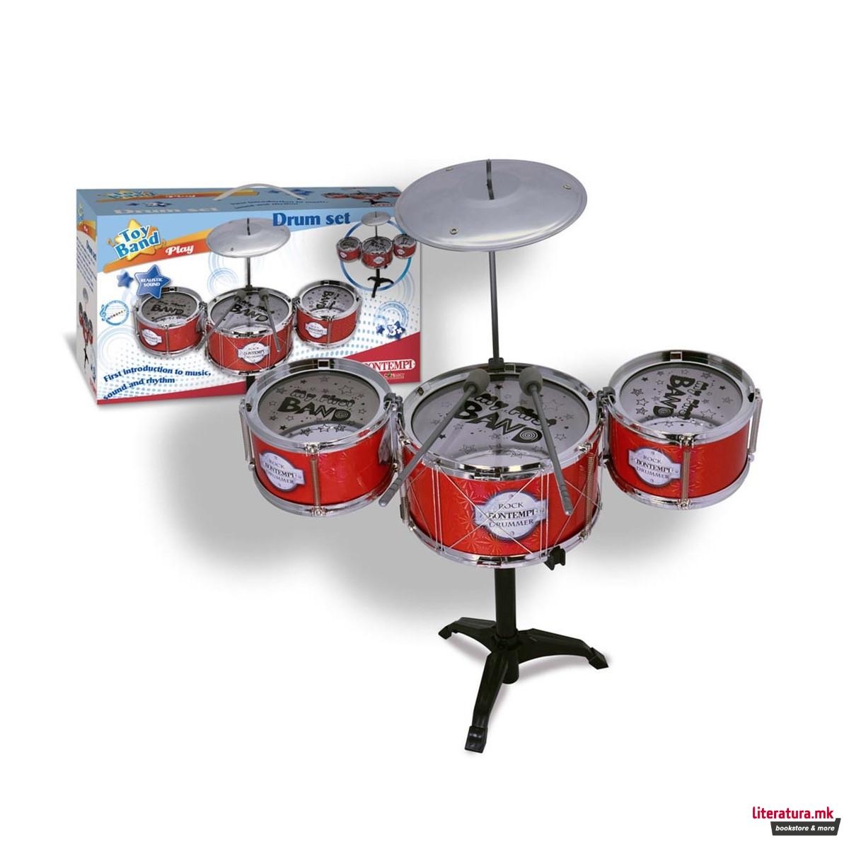 Сет тапани, Drum Set, 4 елементи, црвени 