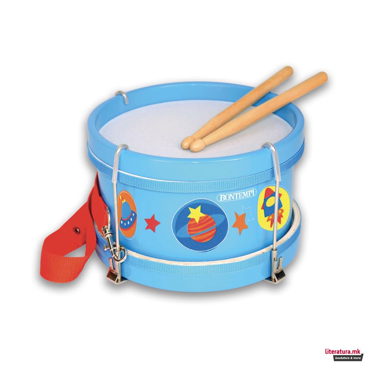 Дрвено тапанче со ремен и стапчиња, Wooden Marching Drum 