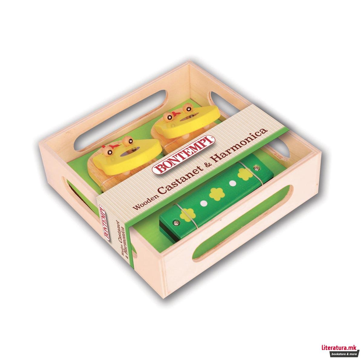 Сет - дрвени кастанети и усна хармоника, Wooden Castanets and Harmonica