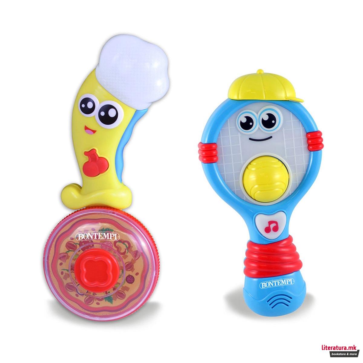 Сет од 2 музички играчки, Baby, Pizza Cutter/Tennis Racket 