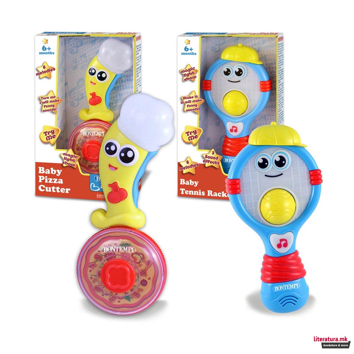 Сет од 2 музички играчки, Baby, Pizza Cutter/Tennis Racket 