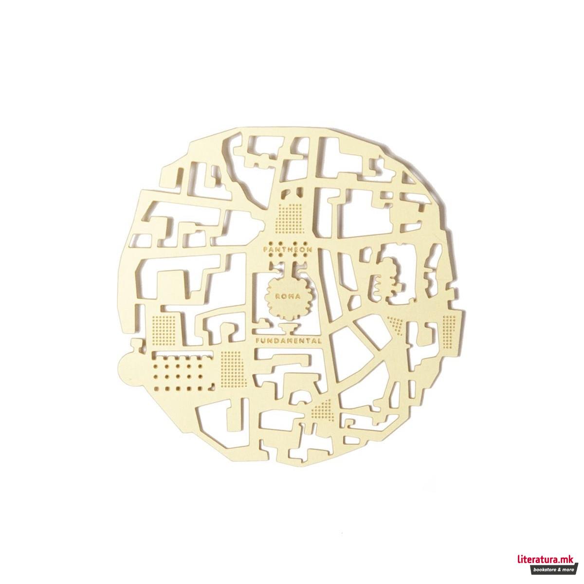 Сет од 2 подметачи, Roma, мат месинг 