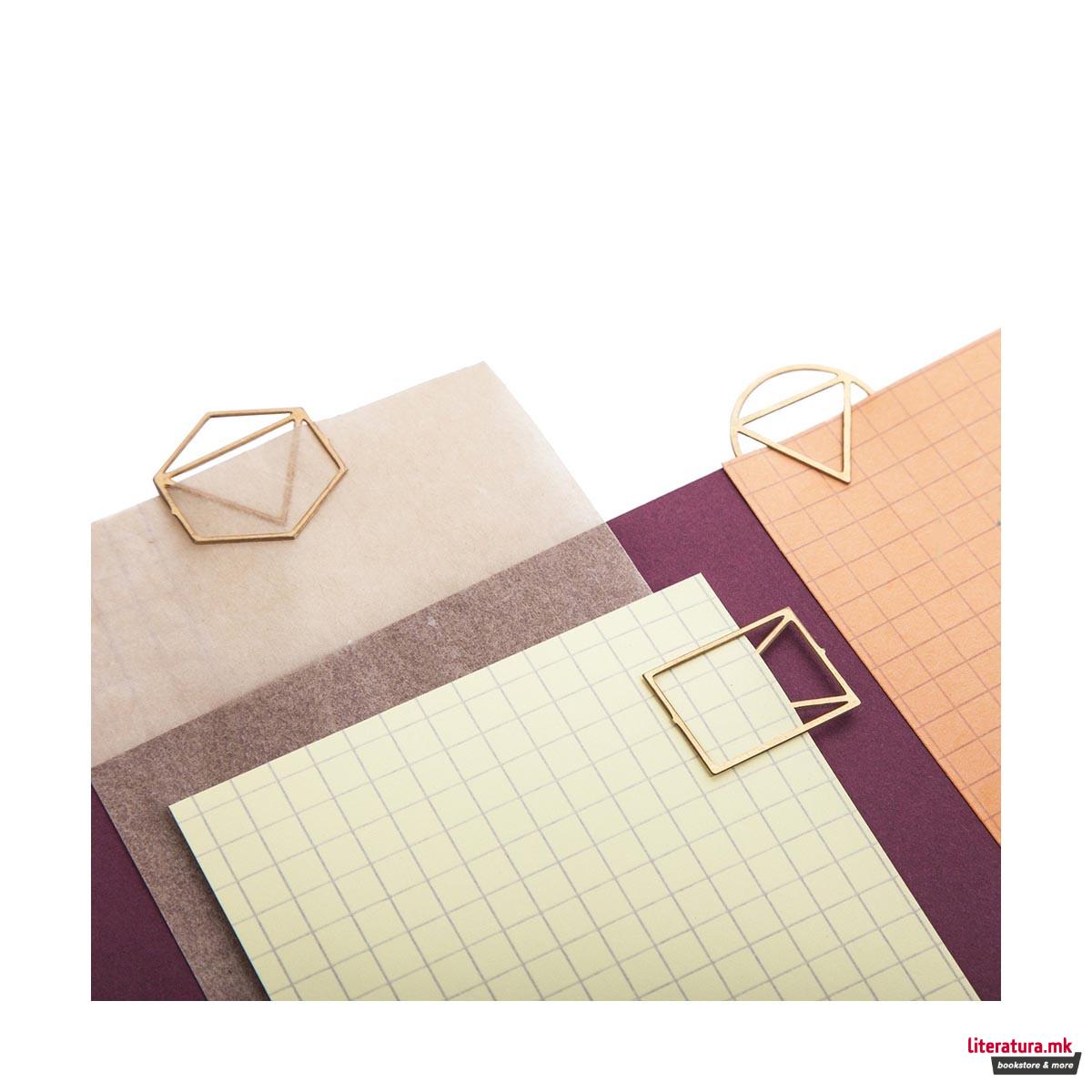 Спојувалки, сет од 15, сјаен месинг 