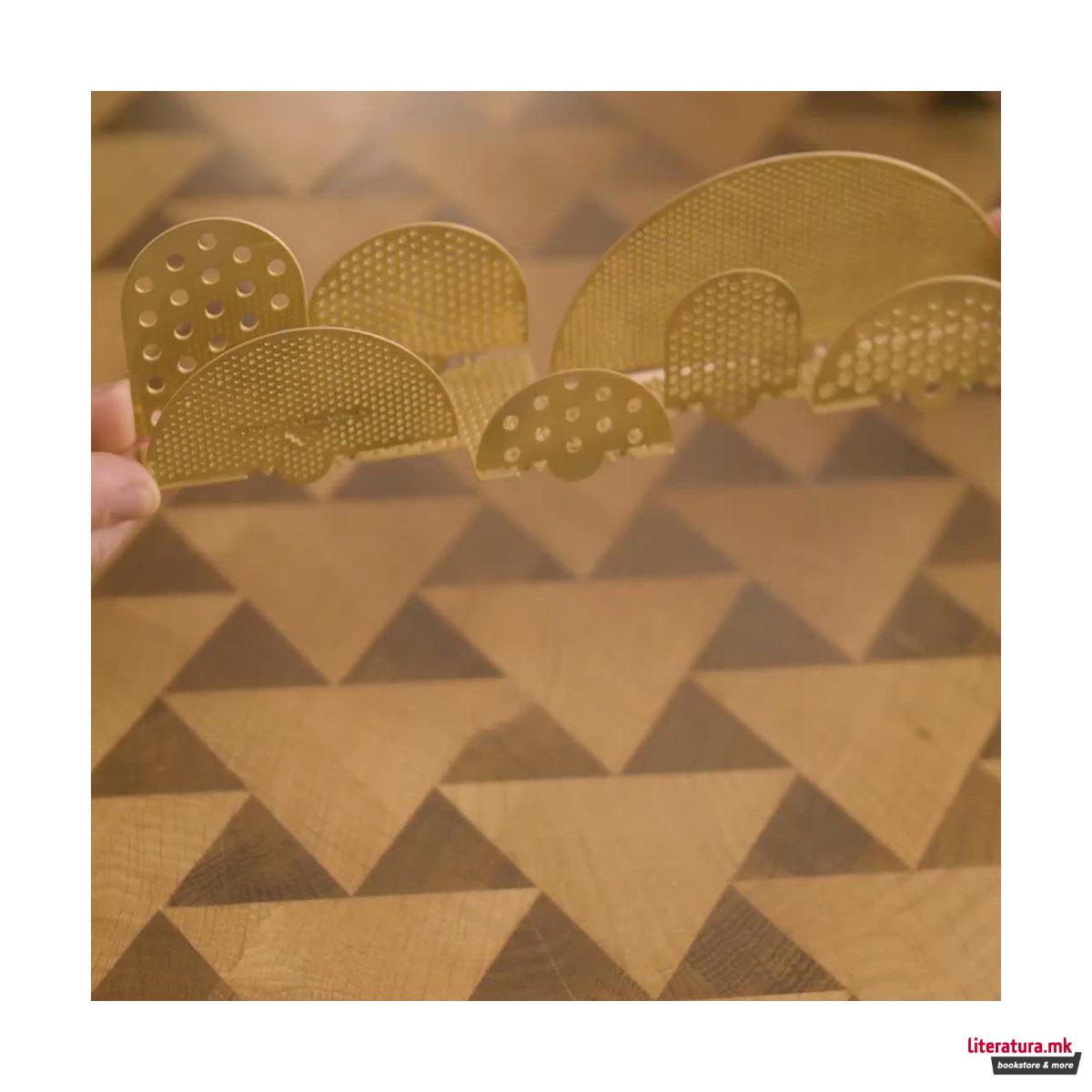 Организер за биро, Cloud Desk Tidy, сјаен месинг 