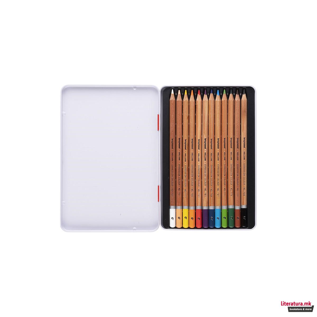 Сет дрвени боици во метална кутија, Bruynzeel, Expression, 12 бои