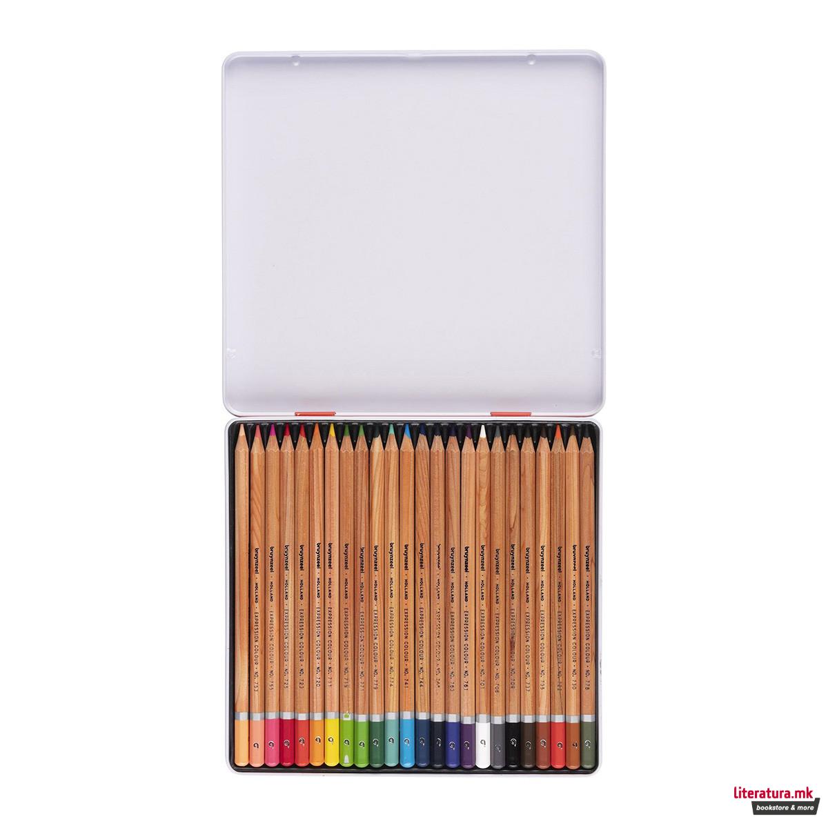 Сет дрвени боици во метална кутија, Bruynzeel, Expression, 24 бои 