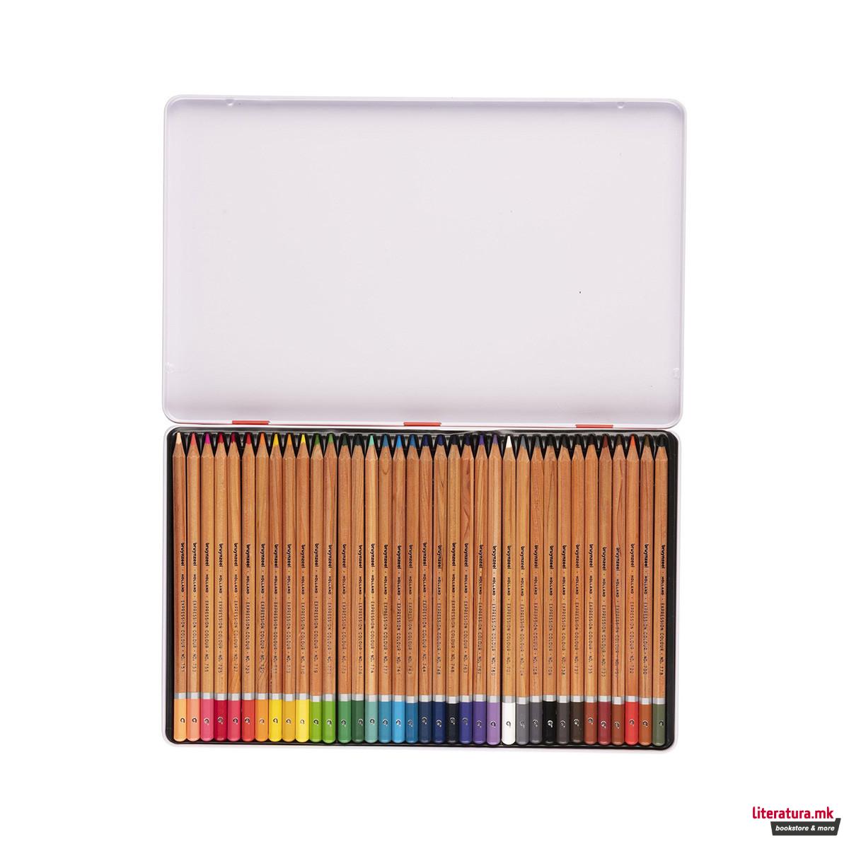 Сет дрвени боици во метална кутија, Bruynzeel, Expression, 36 бои 