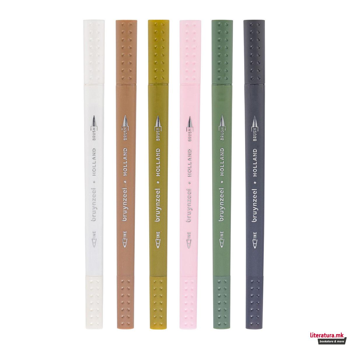 Сет фајнлајнери/брашпенс - двострани, Bruynzeel, Tokyo, 6 бои 