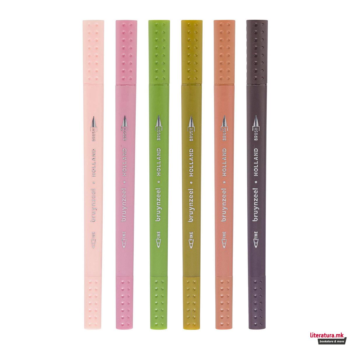 Сет фајнлајнери/брашпенс - двострани, Bruynzeel, Marrakesh, 6 бои 