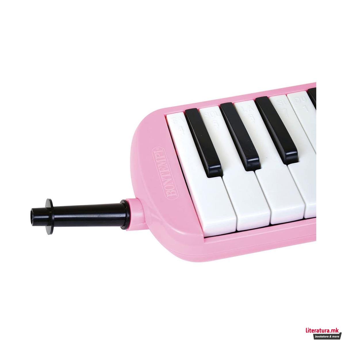 Мелодика со туба - розева, Mouthpiano, 32 клавиши 