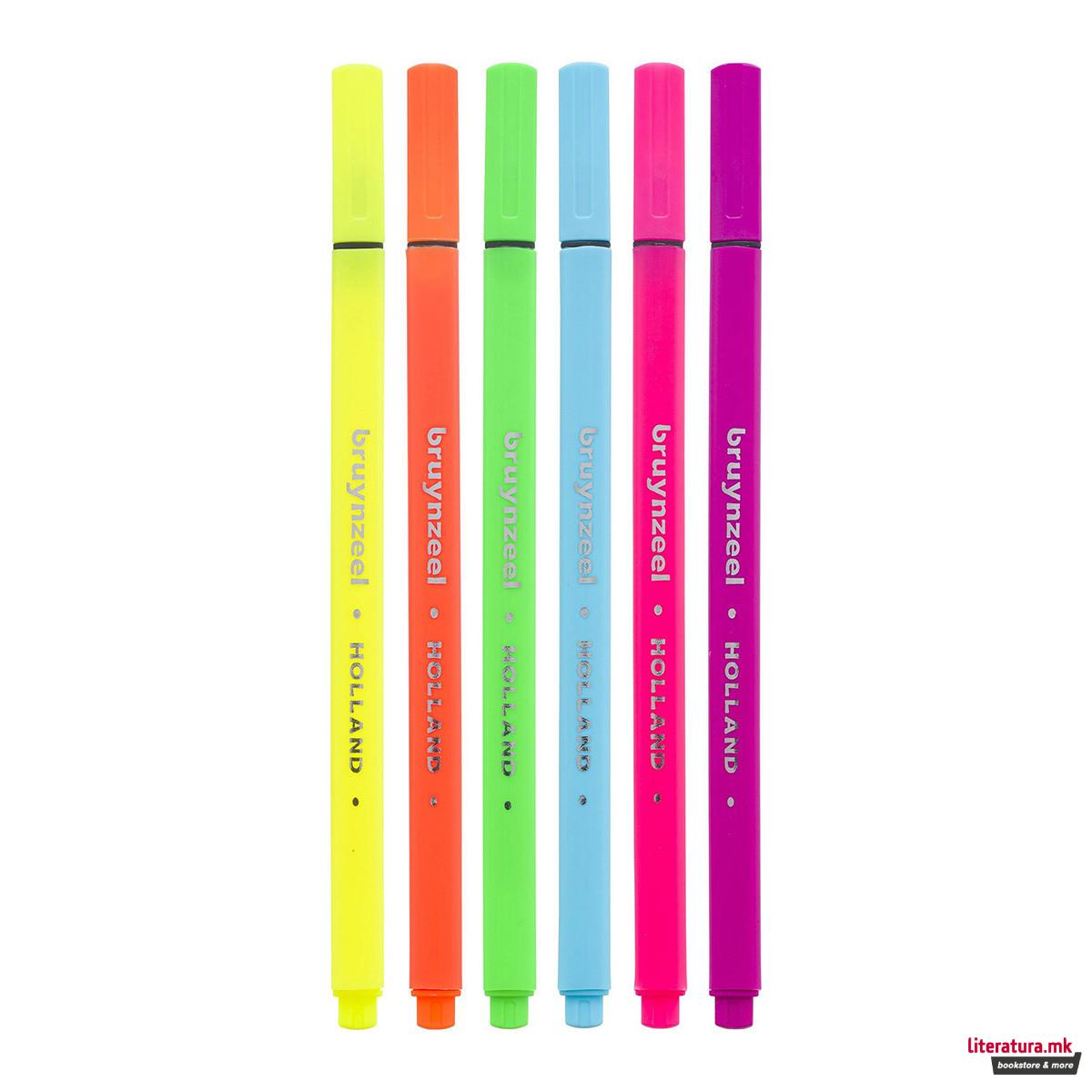 Сет фајнлајнери, Bruynzeel, Fineliner set basic, 6 бои 