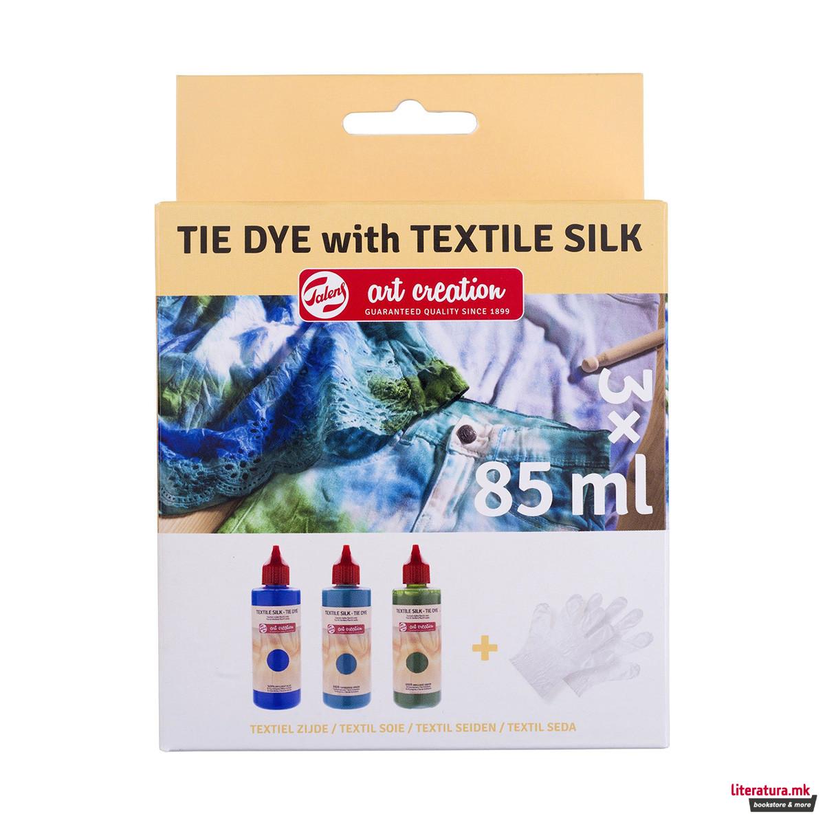 Сет текстилни бои, Talens Art Creation, Tie-dye set - Blue, 3 x 85 мл 