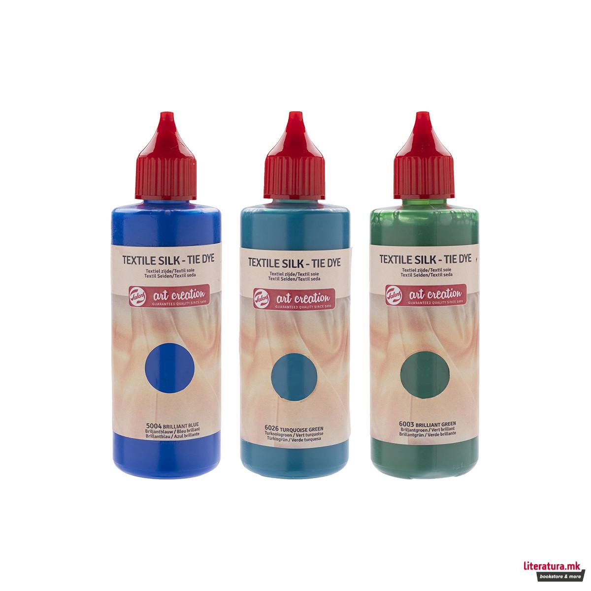 Сет текстилни бои, Talens Art Creation, Tie-dye set - Blue, 3 x 85 мл 