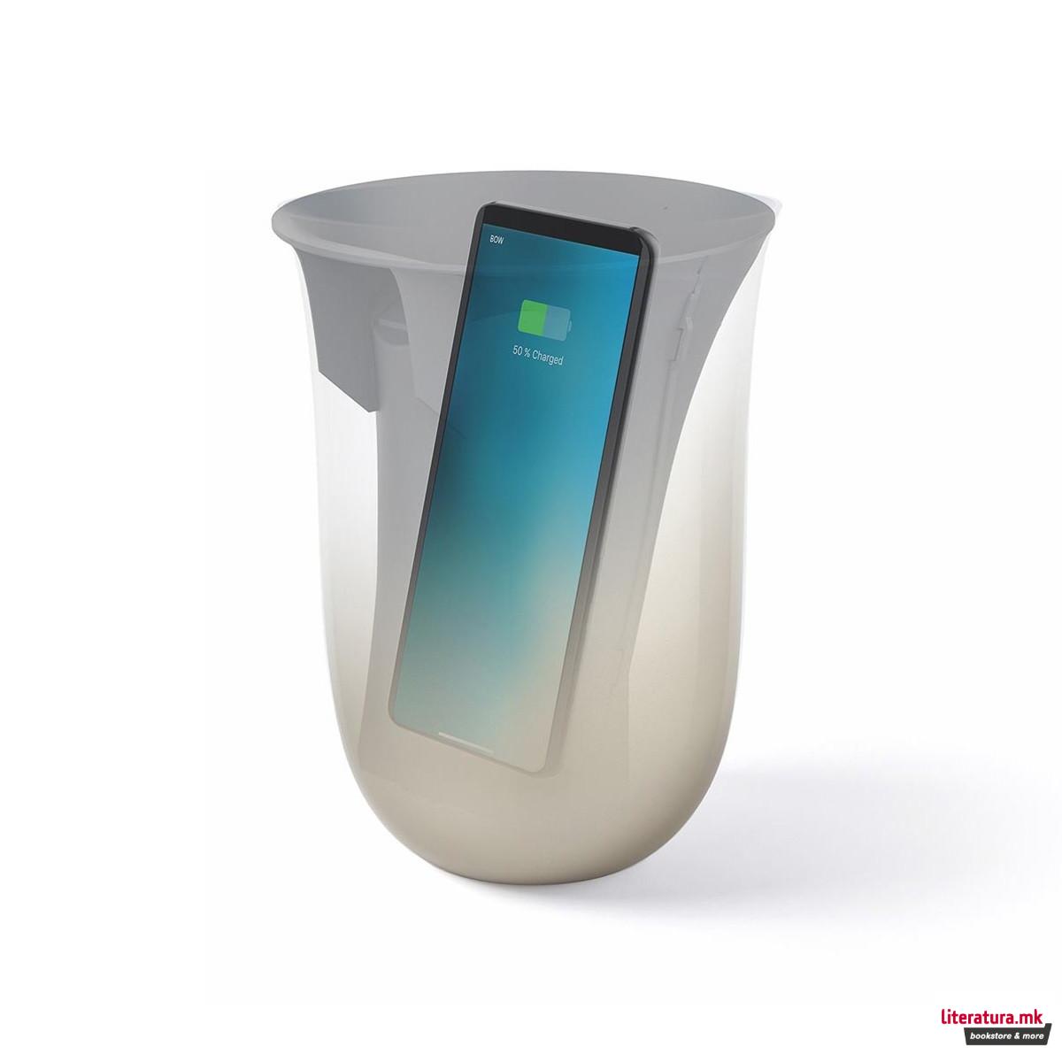 Безжичен полнач за телефон со UV дезинфекција OBLIO, златен 