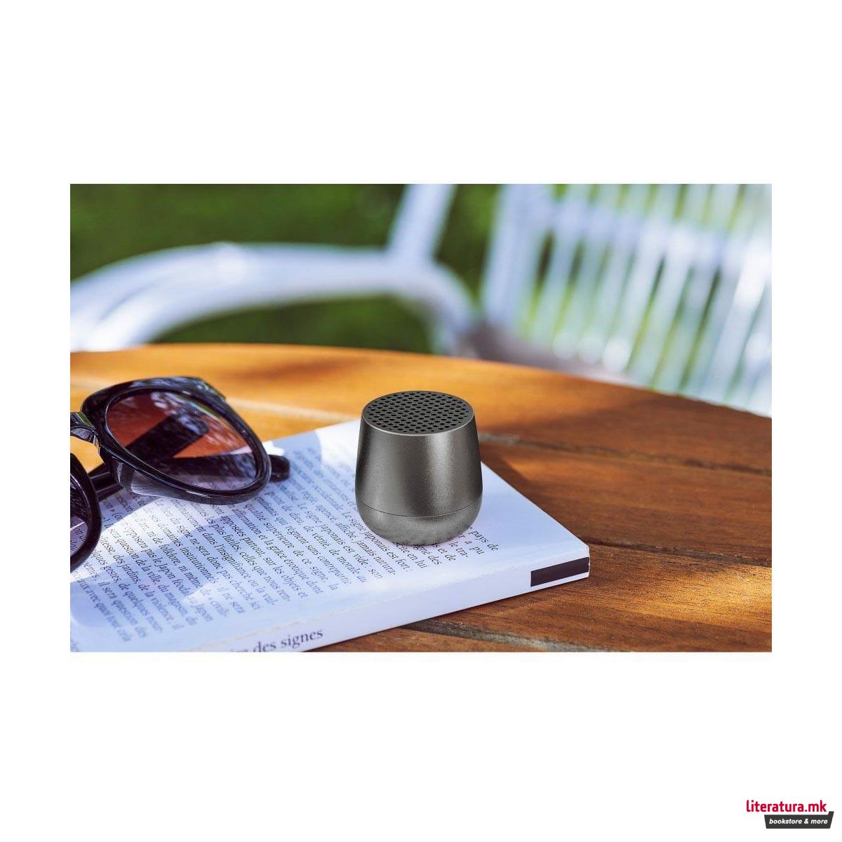 Звучник со безжично полнење, MINO+, металик сив 