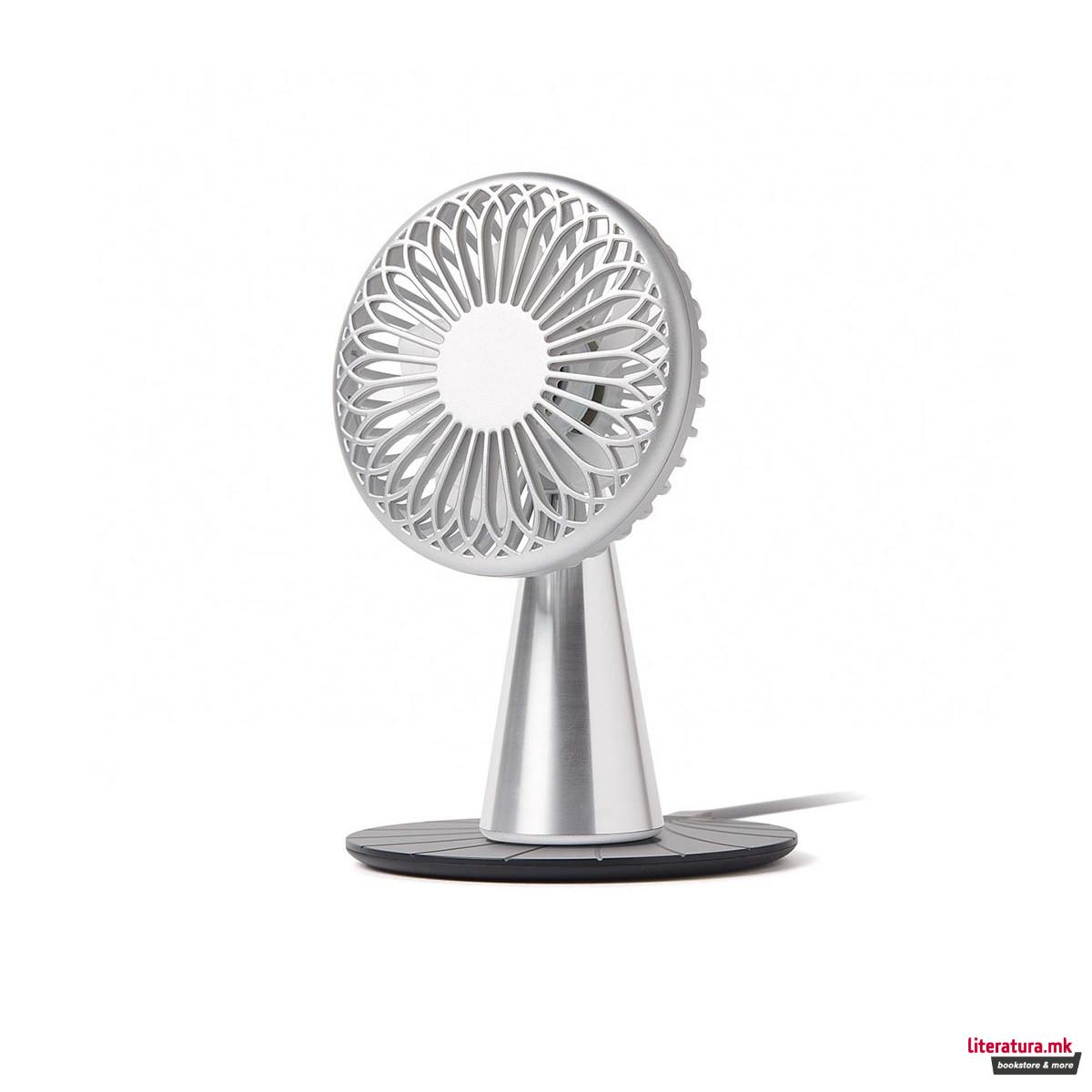 Пренослив мини вентилатор, WINO, алуминиумски сив 