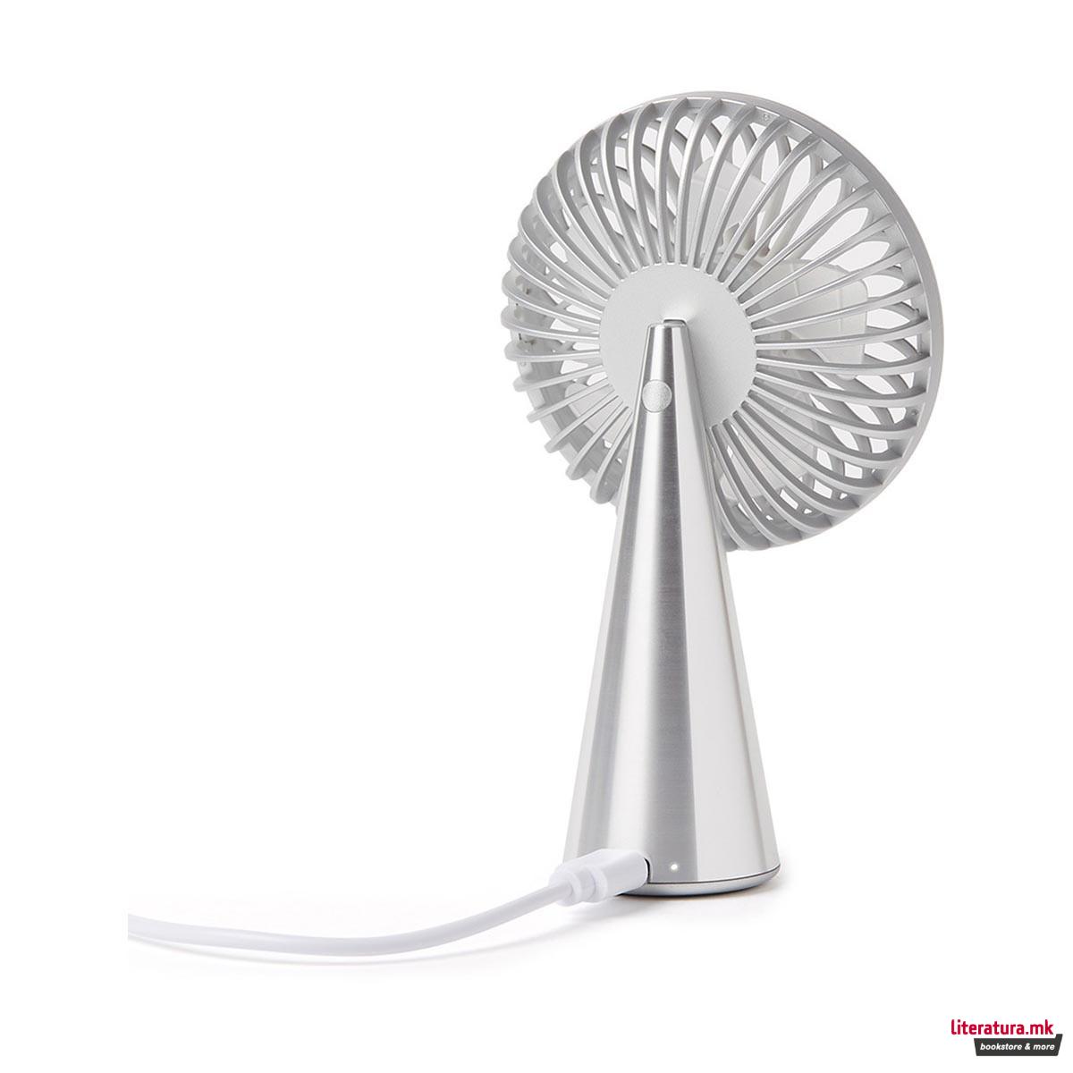 Пренослив мини вентилатор, WINO, алуминиумски сив 