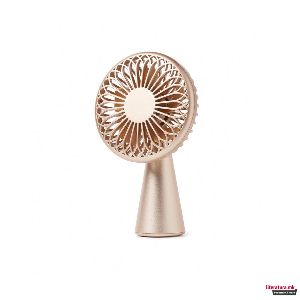 Пренослив мини вентилатор, WINO, златен 
