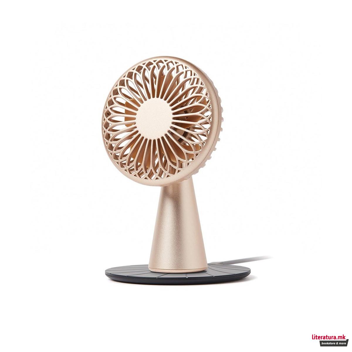 Пренослив мини вентилатор, WINO, златен 