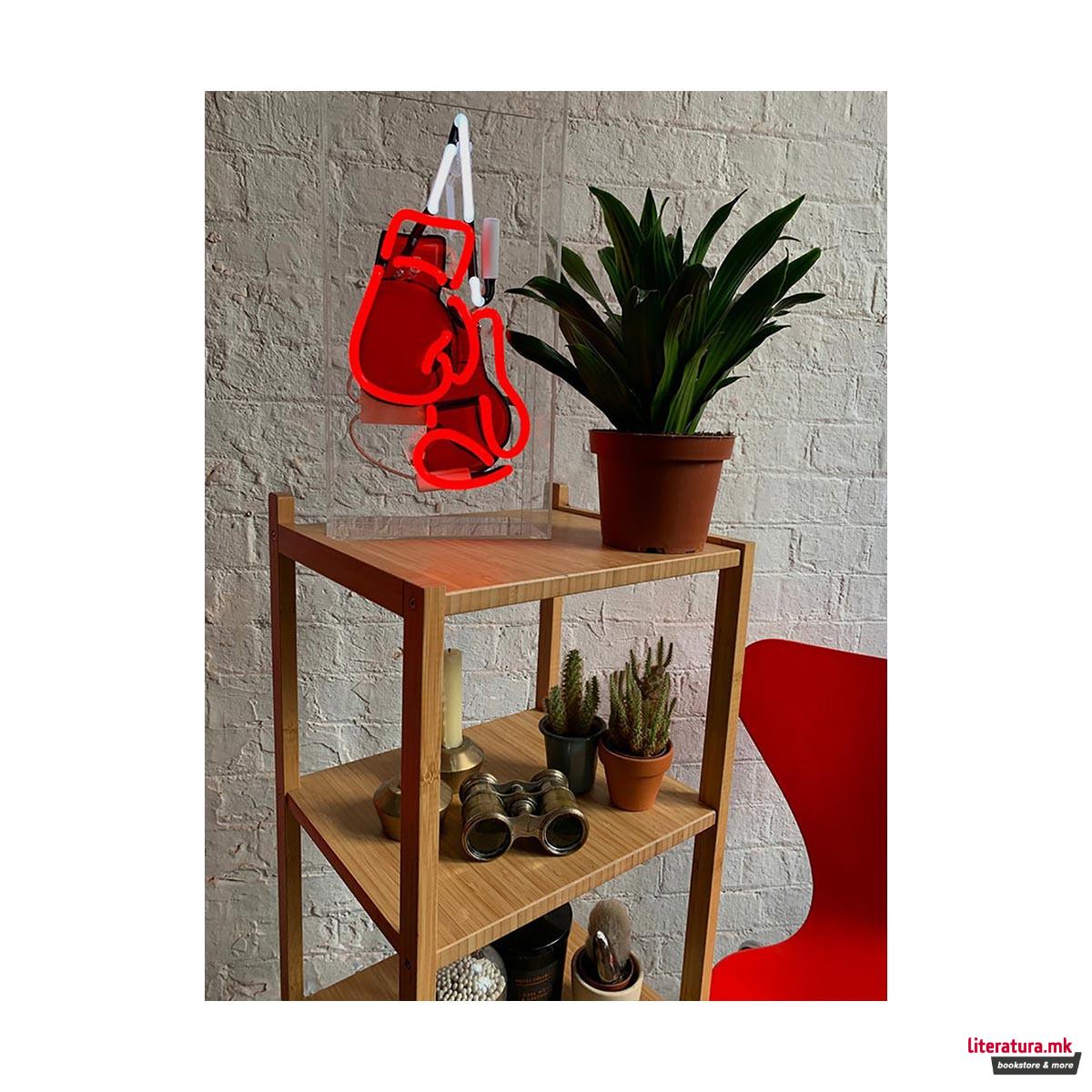 Неонски знак во кутија, 'Boxing Gloves' 