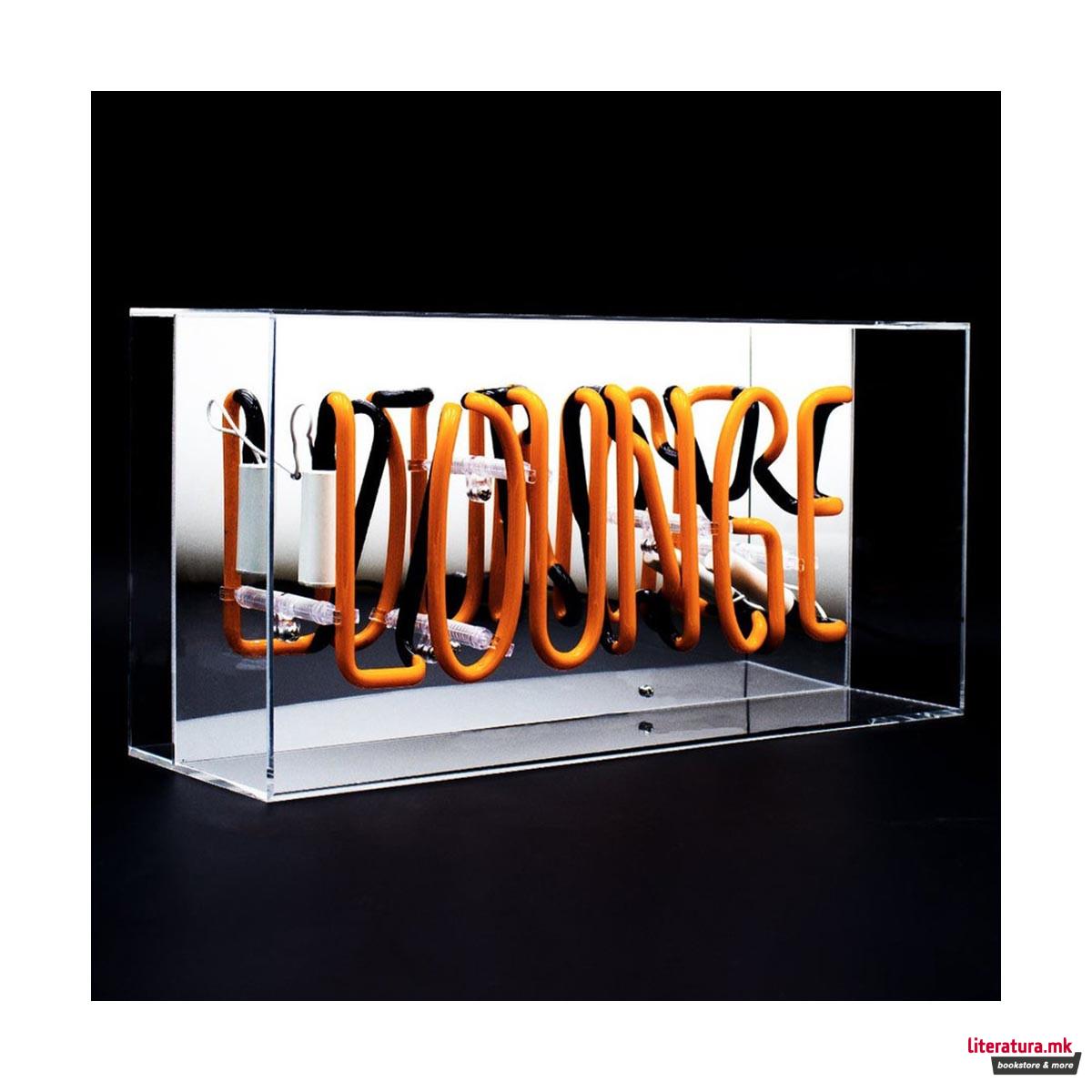 Неонски знак во кутија, 'Lounge' 