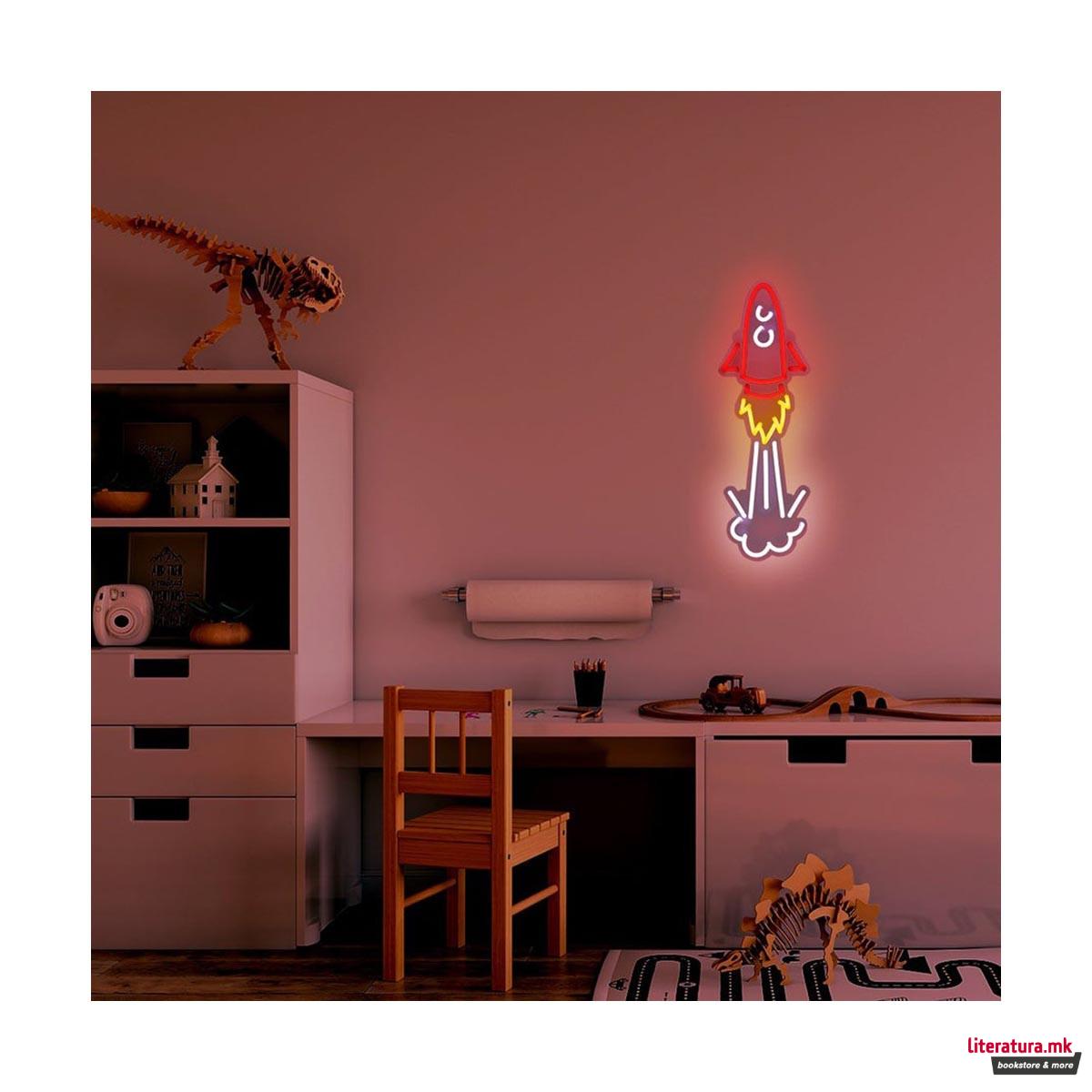 Неонски знак - ѕиден, 'Space Rocket' 