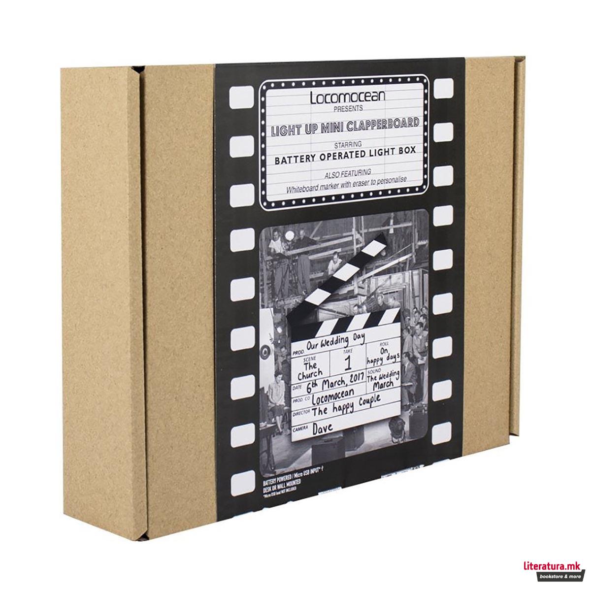 Светлечка филмска табла, Mini Clapperboard Lightbox 