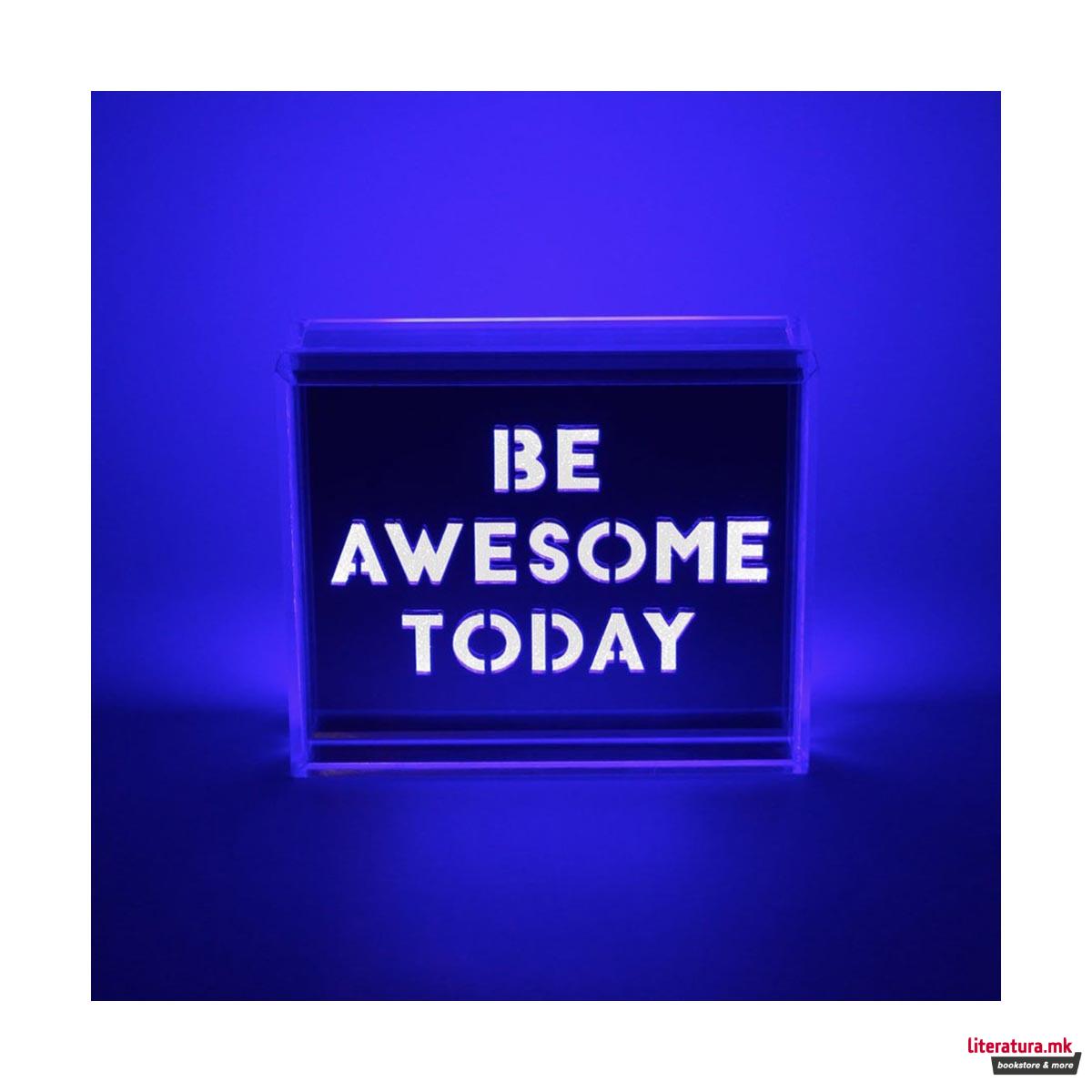 Светлечка кутија со порака - LED, Blue - Mini Acrylic Box
