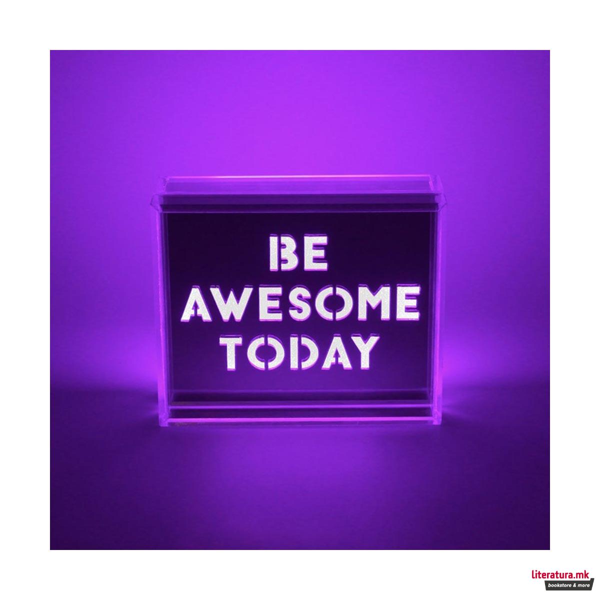 Светлечка кутија со порака - LED, Purple - Mini Acrylic Box 