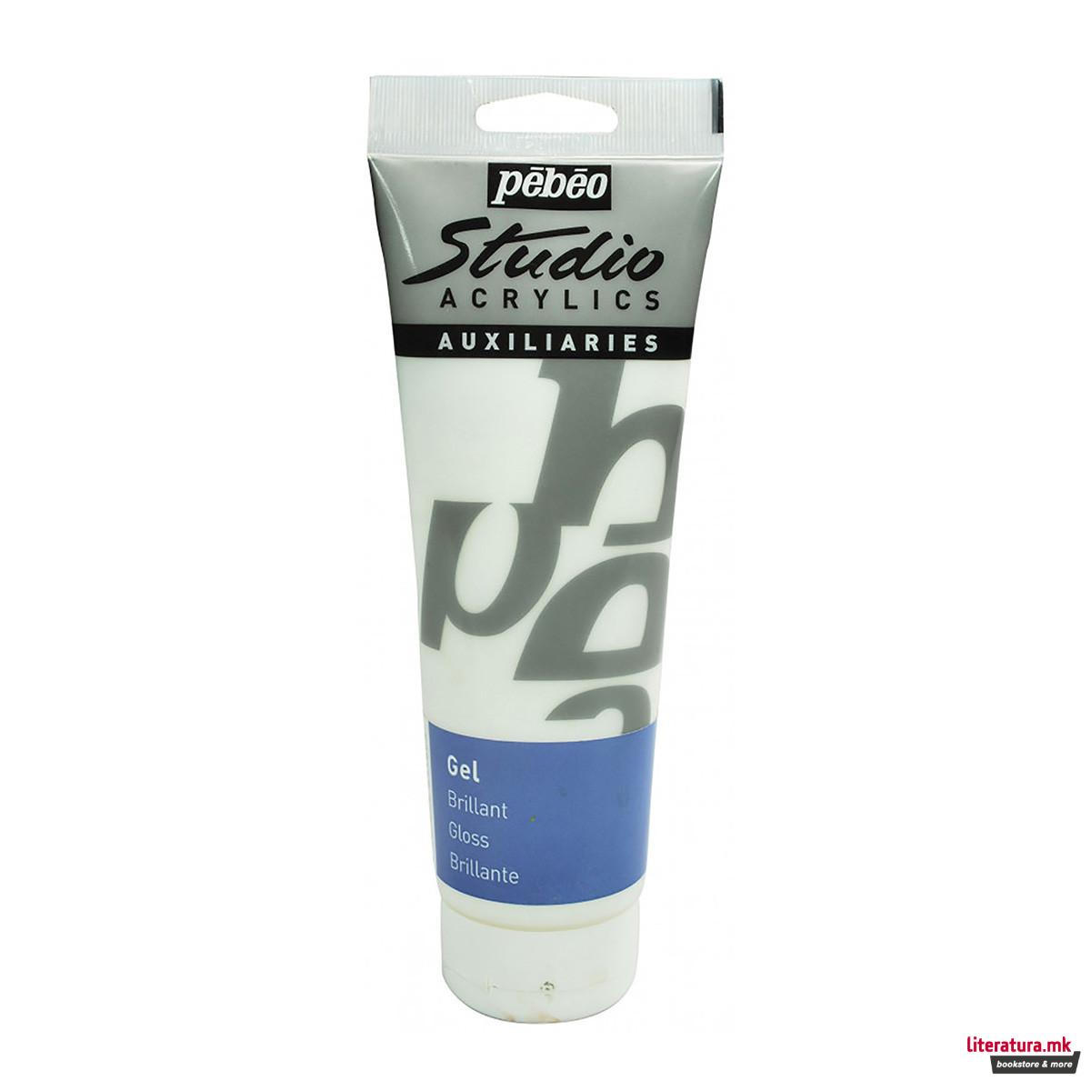Медиум за акрилни бои - сјаен, Pebeo, Studio Acrylics Auxiliaries, Gloss Gel, 250 мл 