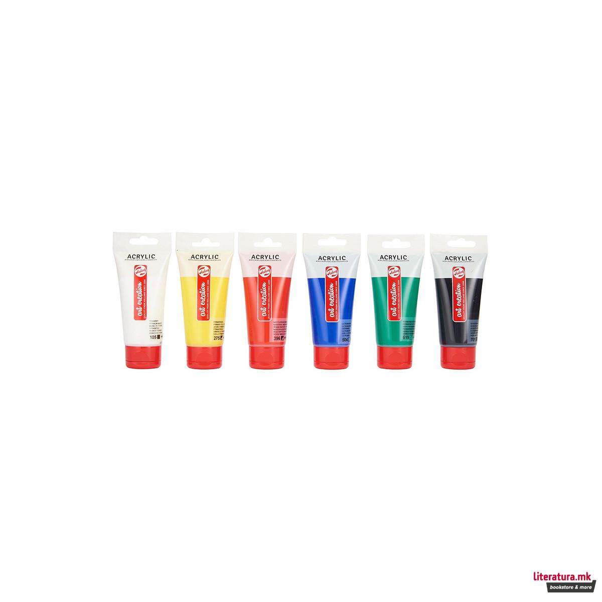 Сет акрилни бои, Talens Art Creation, Acrylic Colour Set, 6 x 75мл 