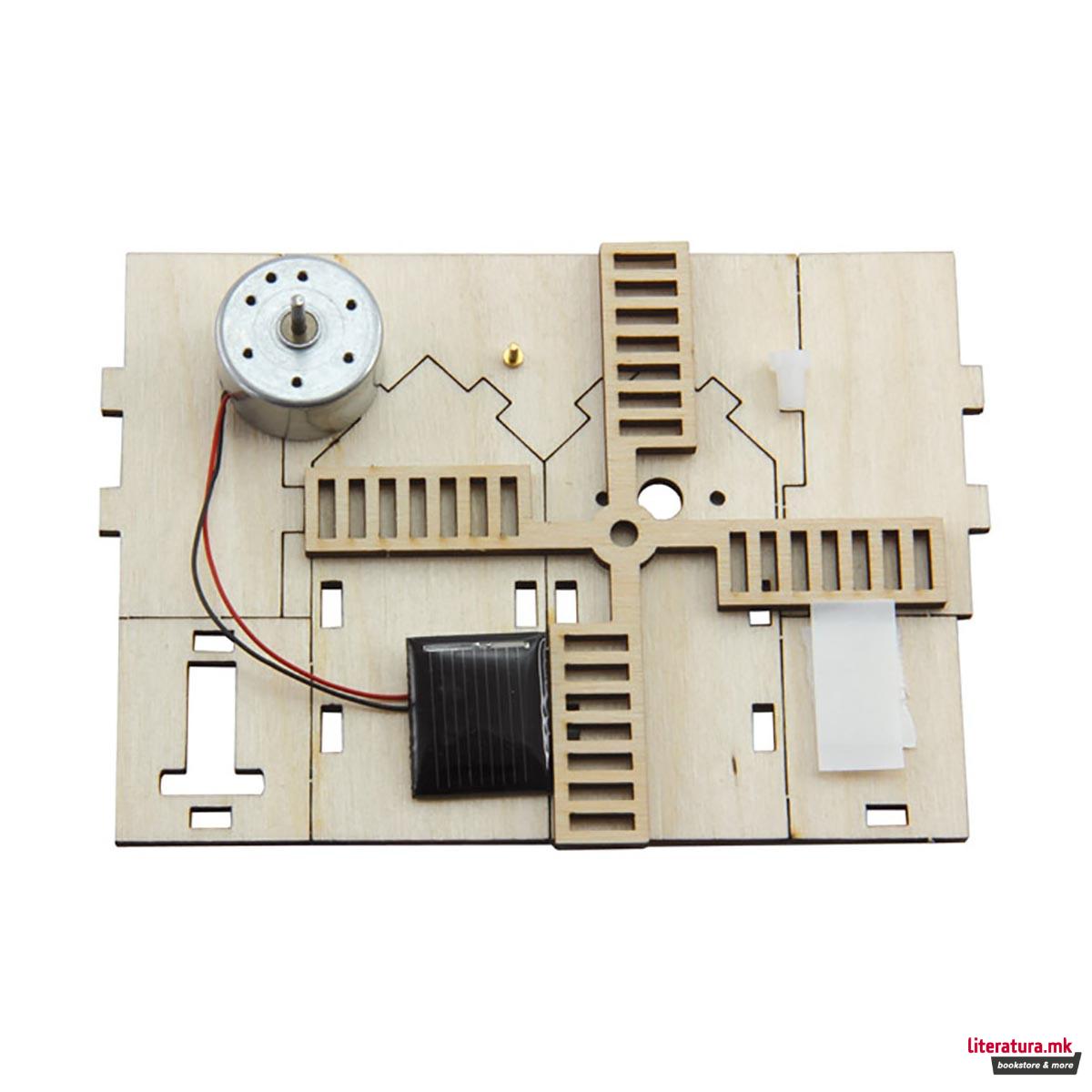 Дрвена фигура на склопување, Мини соларна ветерница 