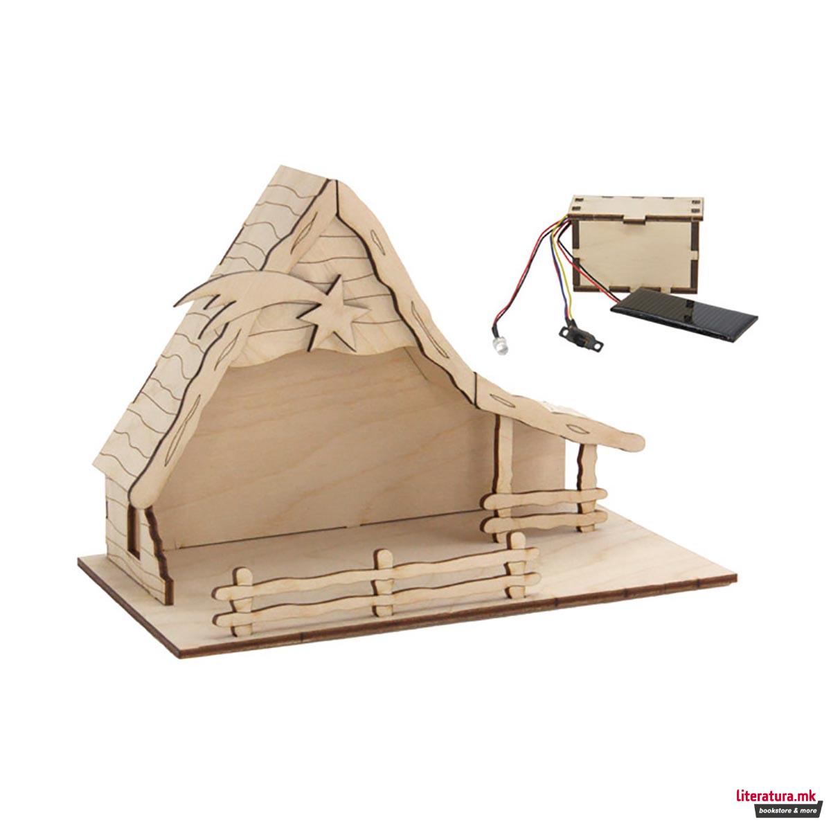 Дрвена фигура на склопување, Соларна божиќна сцена 