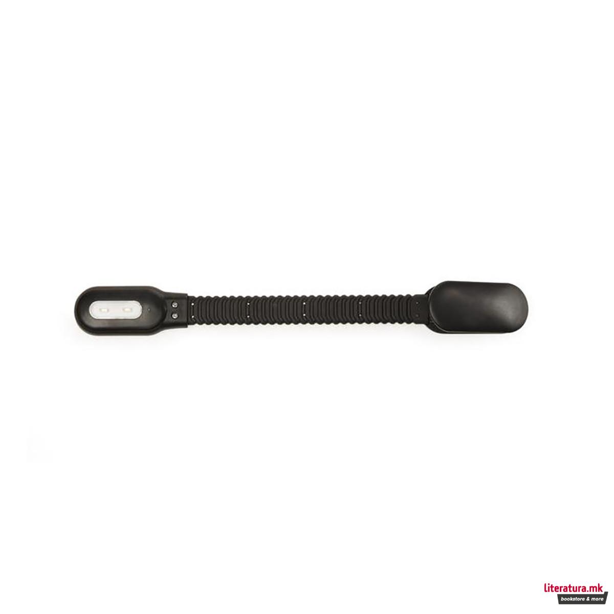 Светло за книга со штипка, Rechargeable Clip Book Light, црно