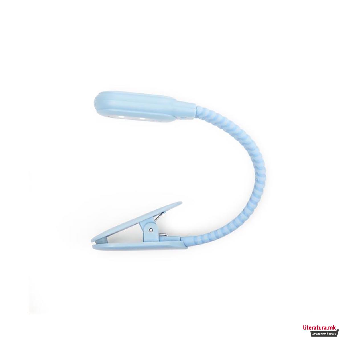 Светло за книга со штипка, Rechargeable Clip Book Light, сино 