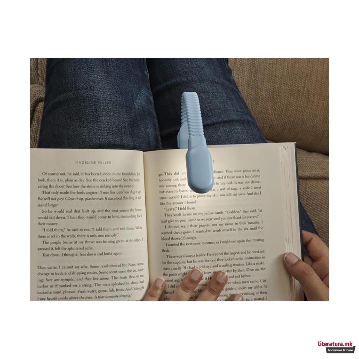 Светло за книга со штипка, Rechargeable Clip Book Light, сино 