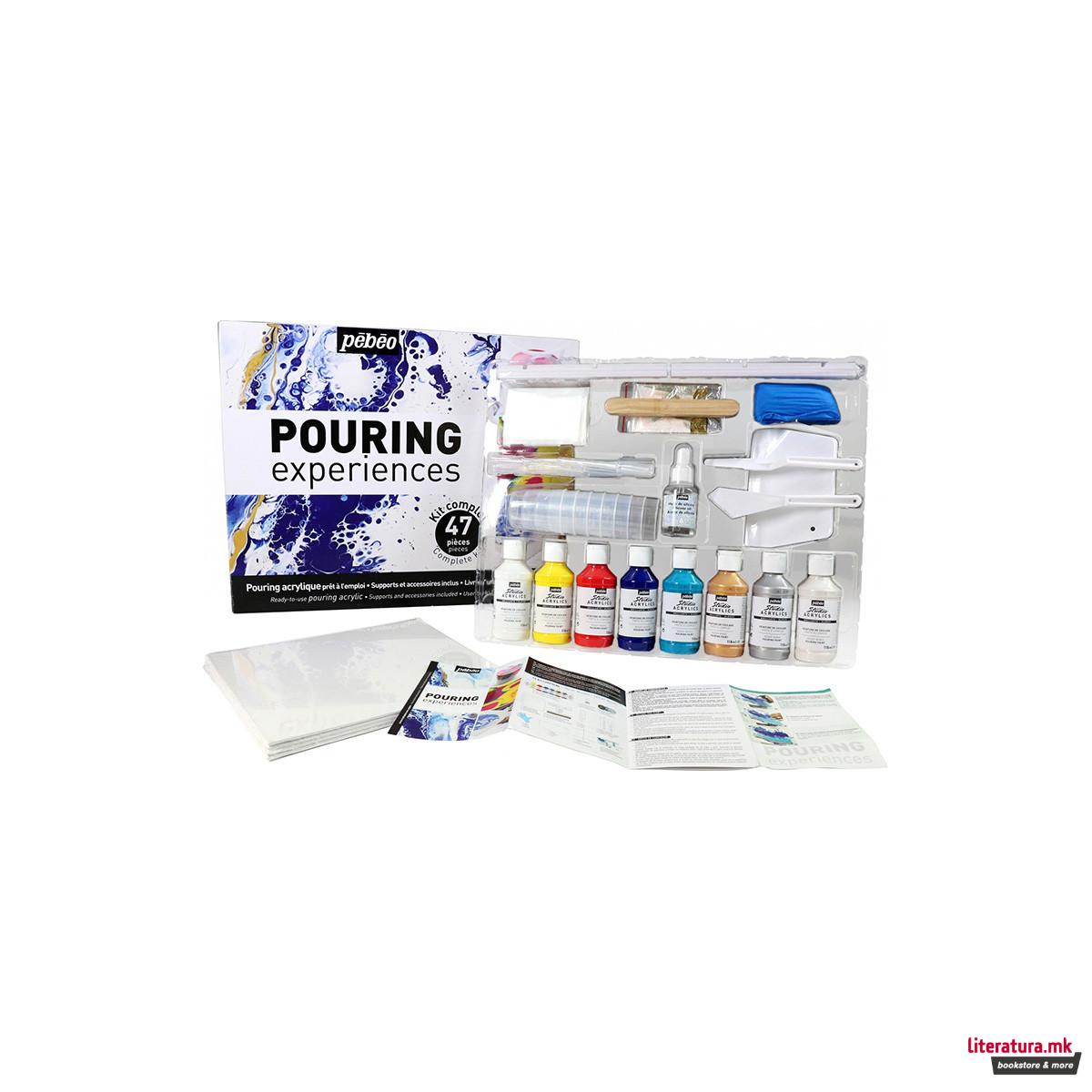 Сет медиуми за пуринг техника, Pebeo, Pouring Experiences, 47 парчиња 