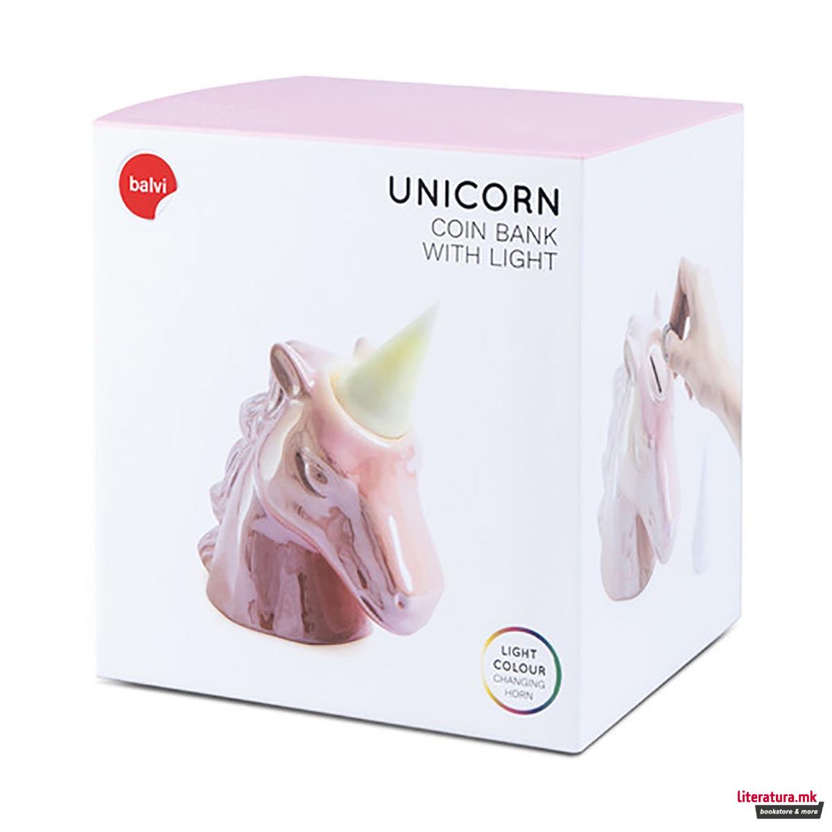 Касичка за пари со ламба, Unicorn, розева 