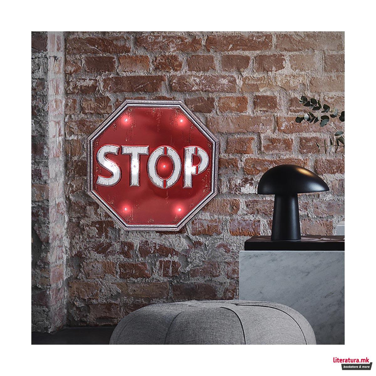 Декоративен ѕиден LED знак, STOP 