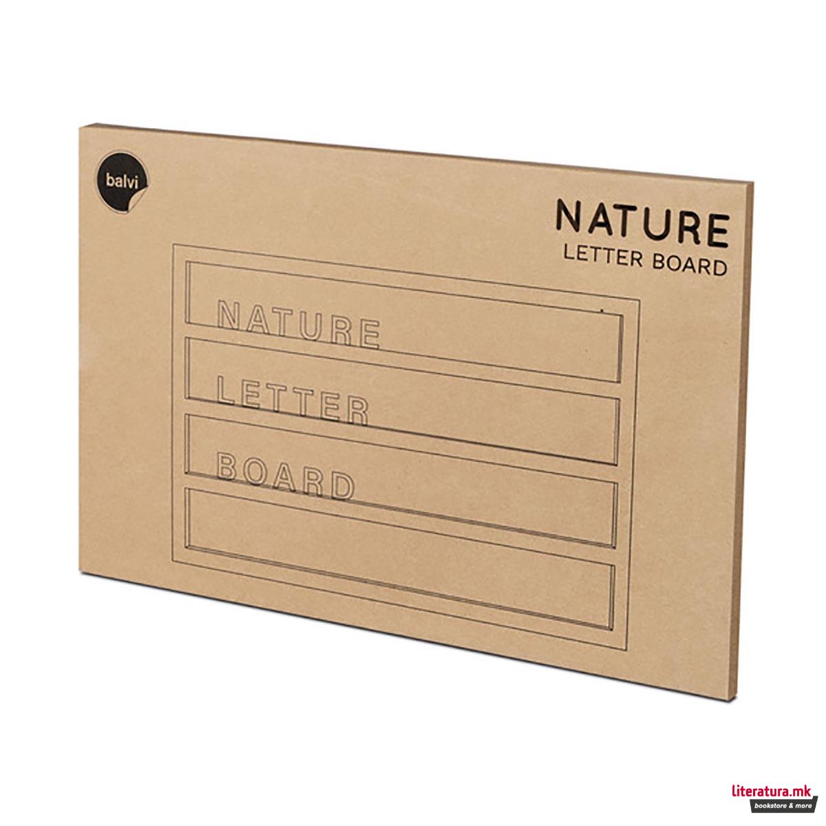 Декоративна дрвена табла со букви, Nature 