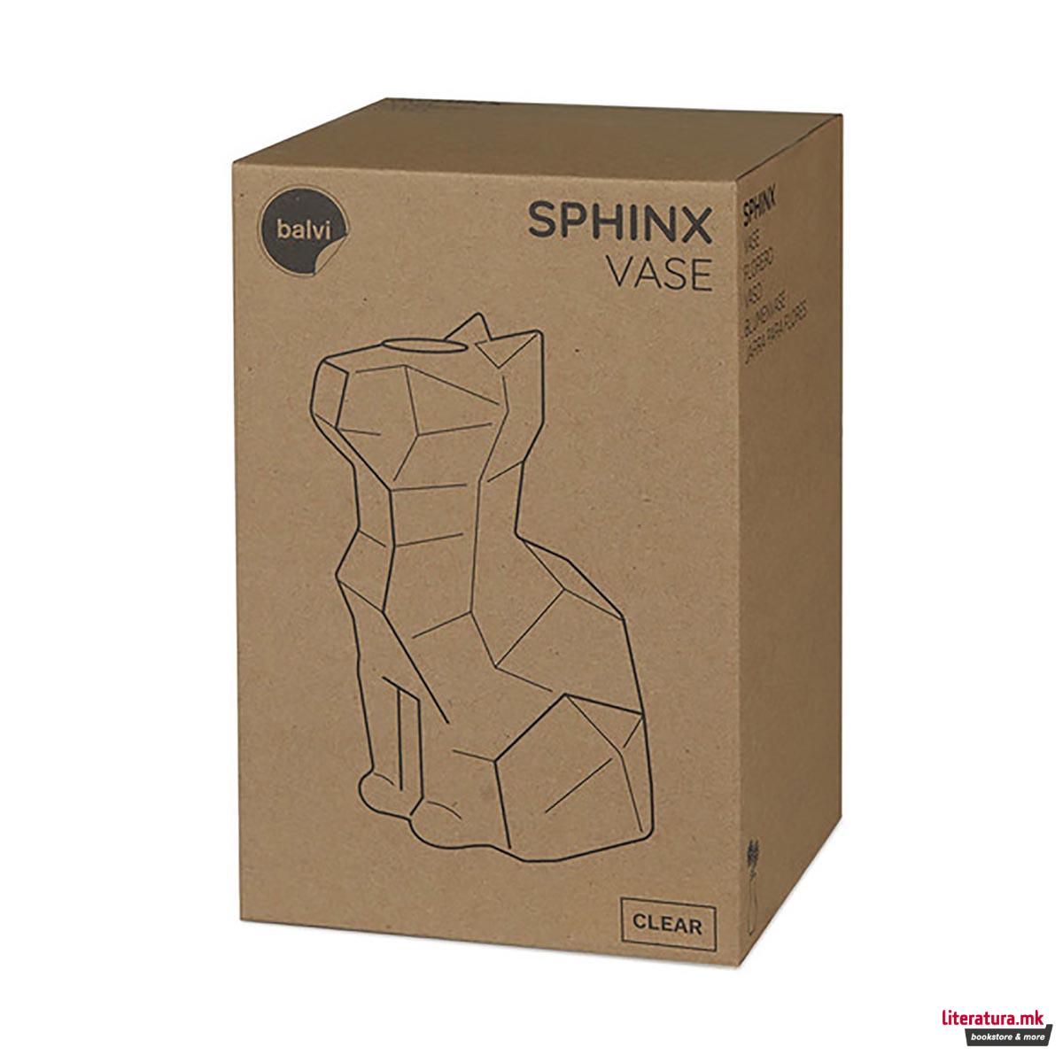 Вазна, Sphinx Cat, 23 цм, транспарентна 